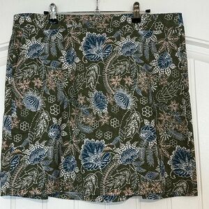 Ripskirt Olive Floral Patterned Green Skirt Length 2